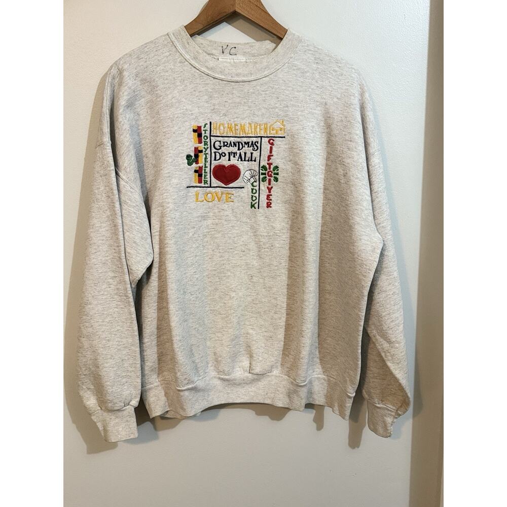 Vintage Cheek-o Sportswear Sweatshirt XL Grandmas Do It All Granny USA Made 90s